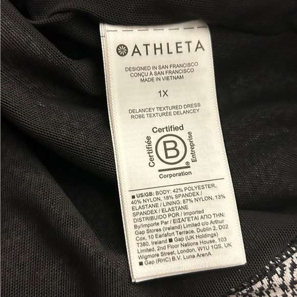 Athleta Delancey Textured Dress-Braiden Black NWT - Picture 11 of 13